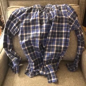 Blue plaid button down